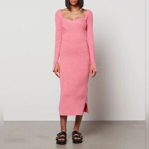 3.1 Phillip Lim Women's Long Sleeve Double Face Rib Cross Body Dress - Bubblegum